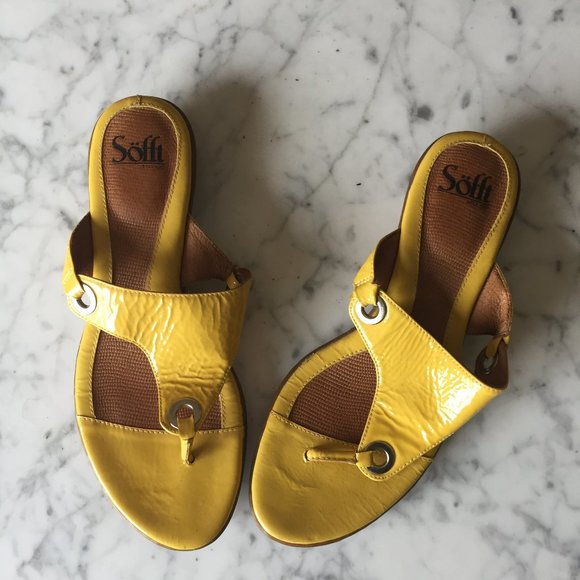 Yellow Sofft Sandals - Picture 1 of 5